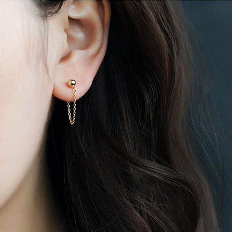 时尚潮品-钛钢小链条耳钉,个性不设限!
