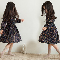 UK Next kiss Girls dress 2021 autumn new long-sleeved childrens dress Korean version of the princess dress