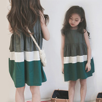 UK Next Kiss Child Clothing 2020 Summer New Girls Dress Sleeveless Girls Korean Version Color Sleeveless Princess Dress