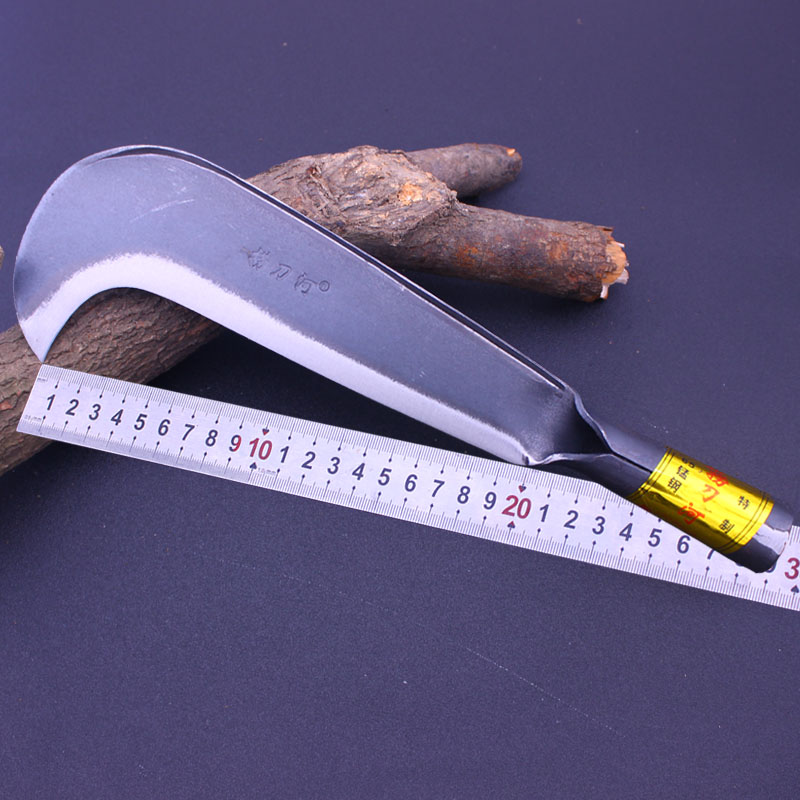 High Manganese Steel Handcrafted Forged firewood knife Outdoor open knife Outdoor Open Knife Chop Tree Cut Bamboo Bend Knife Hook Sickle Farmhouse Wood Knife Farmware
