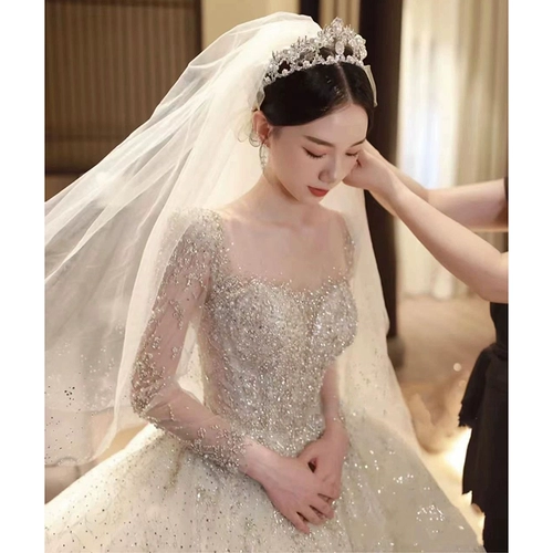 Лонгслив, элитное свадебное платье для невесты, подходит для подростков, французский стиль, большой размер