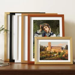 Wooden 6-inch Photo Frame Wall Hanging Table a3A4 Paper Picture Frame 4 Open Mounted Self-Mounted Large Size Oil Painting Frame 12-inch