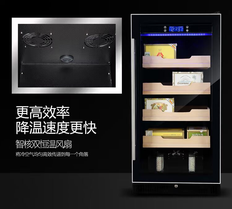 tủ rượu hiện đại Bồ Đào Nha Yue 80X nhiệt độ và độ ẩm không đổi tủ xì gà nhà rắn gỗ rượu vang mát nhiệt tủ rượu tủ trà tủ ẩm quầy bar rượu