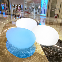 LED Luminous Park Chair Stone Stools Casual Seat Simulation Cobblestone Bench Mall Park Rest Chair