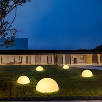 LED Luminous Hemisphere Light Lawn Round Inserted Ground Lamp Outdoor Villa Courtyard Solar Modern Minima Decorative Lamp