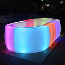Outdoor Waterproof Bar Bar Bar Bar Table Clear Bar Creativity Round Casual Luminous Furniture High Foot Bar Table Table And Chairs Combination