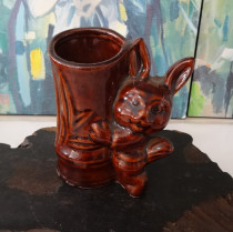 Sauce glaze rabbit pen pen plug small vase in the seventies and eighties of old porcelain plastic pieces of all physical photo