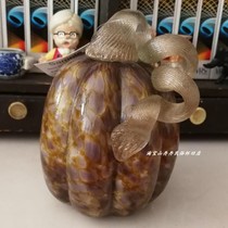 Pumpkin wiring handmade glass craftsArt squash home decoration kitchen decoration photography props