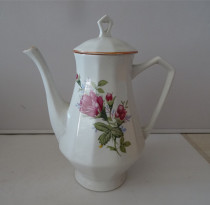 Old teapot white porcelain flower pot Cultural Revolution 12-sided multi-sided pot folk big teapot full-Product photo bag Old Fidelity