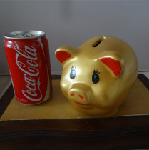 Old savings tank Changshaw pig ceramic piece of folk toys used physical photos such as nostalgia collection
