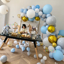 ins hipster macaron blue balloon baby one year birthday party arrangement balloon little Prince decoration