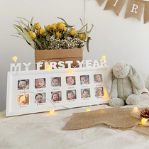 Nordic Forest Babys birthday arrangement childrens stage creative growth commemorative photo frame book photo props