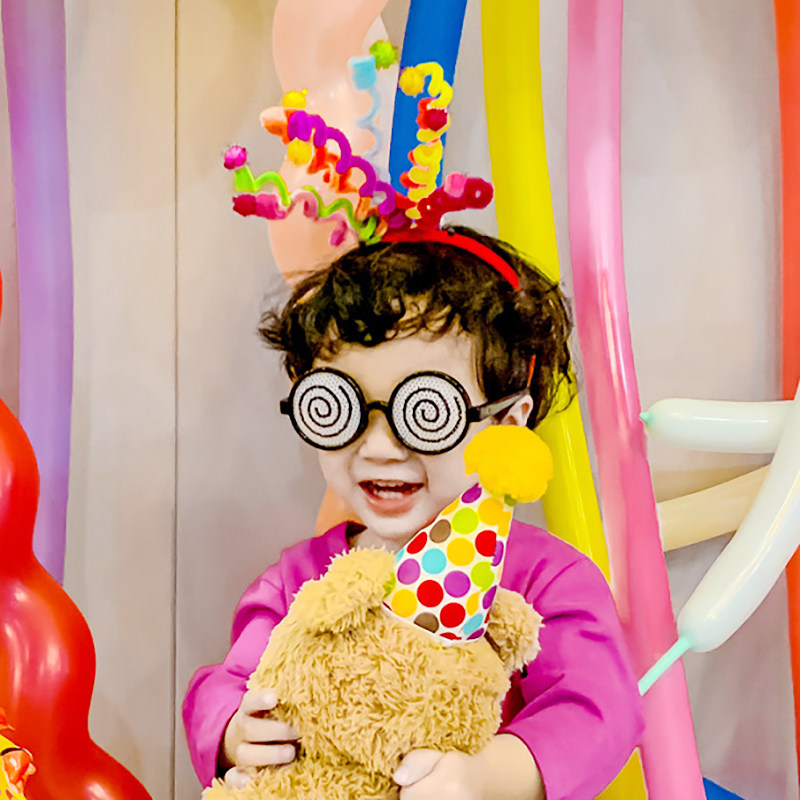 South Korea Spring Ball Hair Stirrup Birthday Hat For Weird Glasses Baby Party Arrangement Nets Red Photo Props Scene Decoration