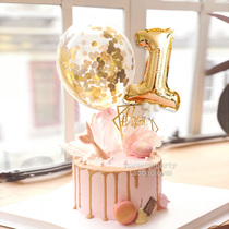 ins self-inflated mini aluminum film digital balloon cake decoration inserted birthday party adult children dress up