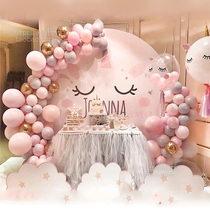 Unicorn birthday baby one year banquet poster full moon 100 days Banquet dessert table background wall decoration customization