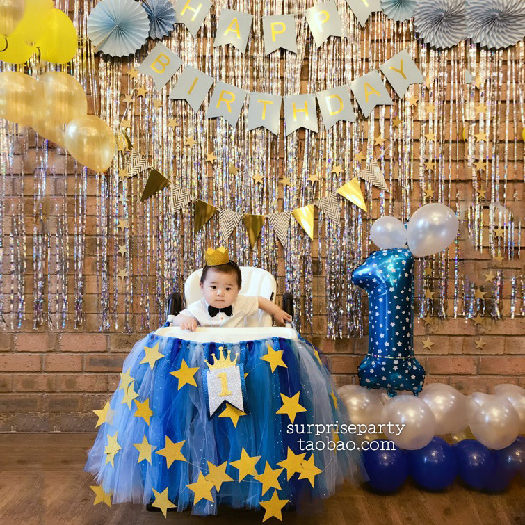 Baby Birthday Arrangement Princess Children's Dining Chair Tutu Yarn Chair Skirt Flag Daughter Lapeanut Day Party Decorations