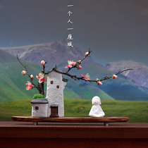 New Chinese Net red living room decorations TV cabinet ornaments Bogu shelf book desktop creative Zen space light luxury style