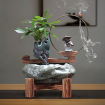 New Chinese style flow ornaments creative living room office desktop fish tank Feng Shui fortune Housewarming new home opening gift