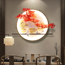 Porch wall decoration welcome pine pendant restaurant background wall staircase wall Chinese style living room creative light circle