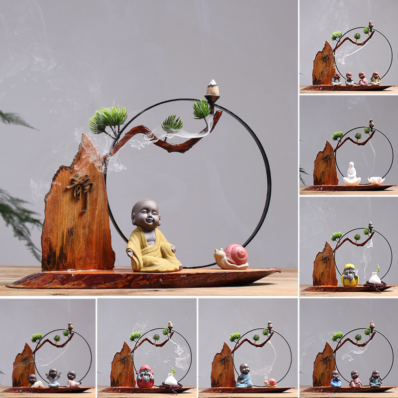 Chinese style Zen Pendulum Pieces Wood Book House Creative Home Tea Table Decorations Office Bogu Stand Living Room Artwork