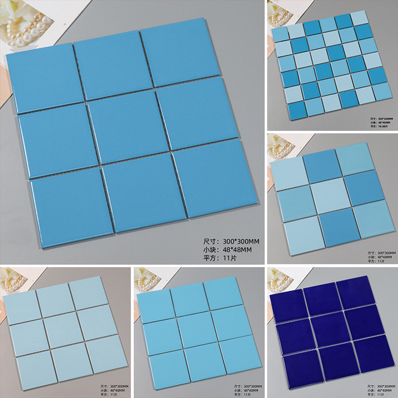 Swimming Pool Ceramic Mosaic Tiles Blue Indoor and Outdoor Pool Fish Pond Villa Hot Spring Pool Garden Landscape Pool