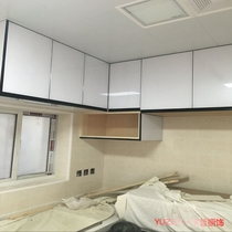 Paint film reinforced glass crystal steel plate door plate custom custom-made whole cabinet kitchen with countertop per linear meter