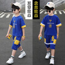 Boys summer clothing suit 2021 new Summer Childrens Guochao Pure cotton Two sets of Chinese Wind Boy Cool Tide Clothes