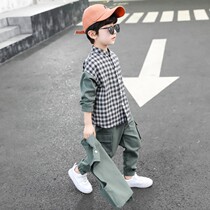 Childrens clothing boys spring suit tide 2020 new foreign style childrens tooling small and medium baby Korean spring and autumn three sets