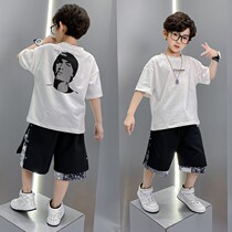 Boys summer clothing short sleeve suit 2021 new trendy CUHK Tong Shuai Two sets of Korean version Children Summer Chaoters