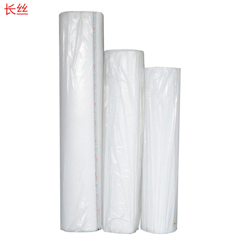 Computer embroidery lining cloth 65g 80g Strong fastness long fiber embroidery interlock version lining filament non-woven fabric