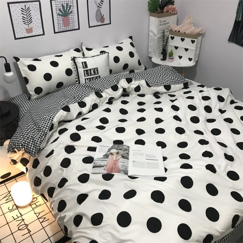 Bắc âu ins nam và nữ sinh viên vài tờ bốn bộ của cô gái tim quilt 1.8 m ký túc xá 1.2 giường ba bộ chăn drap gối nệm