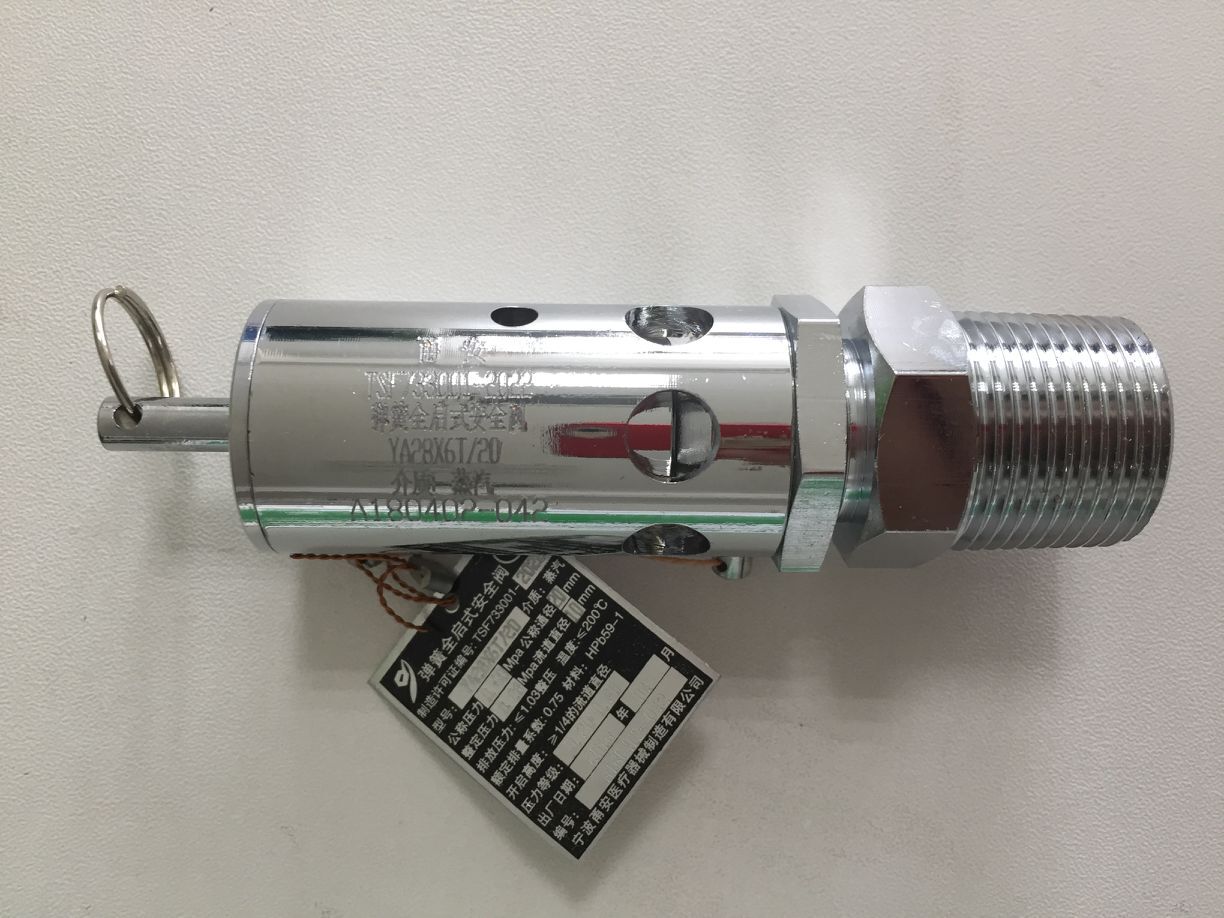 宁波甬安弹簧全启式安全阀YA28X6T/20 20MM 0.28MPa灭菌器配件
