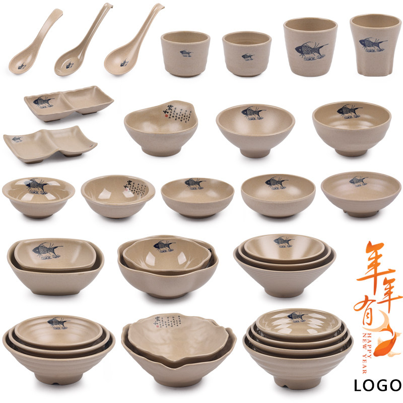 a5 Dense Amines Commercial Large Bowl Hemp Hot Imitation Porcelain Cutlery Sets Plastic Taste one thousand Lanoodles Rice Porridge Small Bowl Spoon