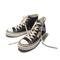 LAZY DAY original homemade classic all-match high-top canvas shoes black and white couple shoes college style strap mens cloth shoes