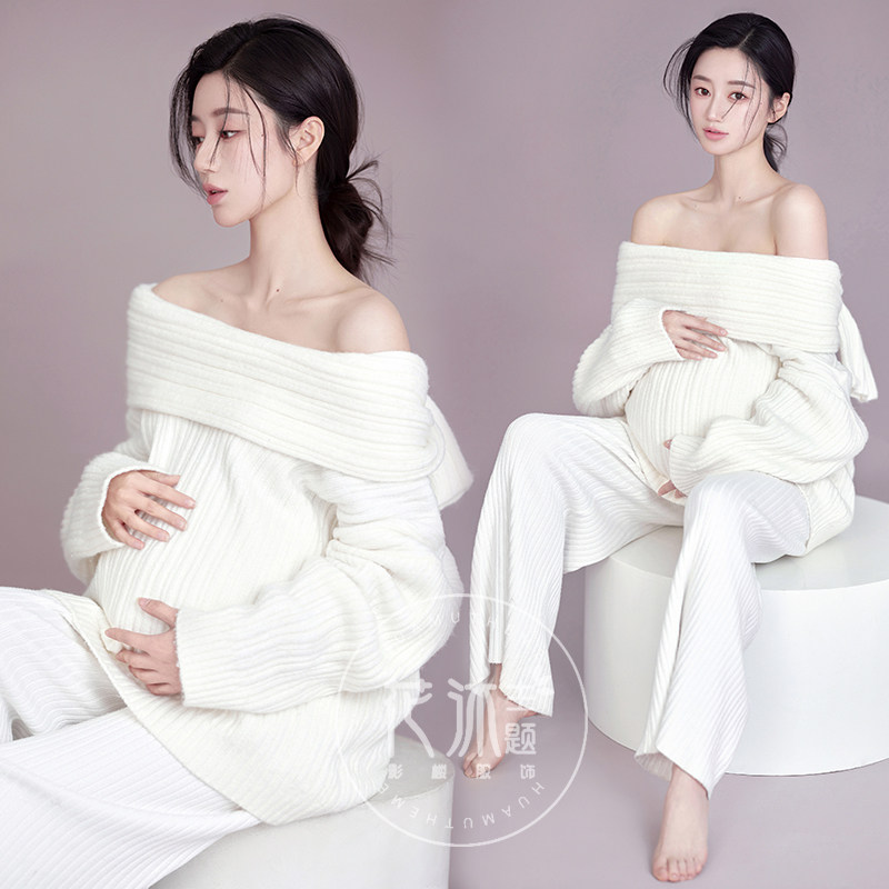 22 flowers and photos of the photo gallery The new pregnant woman mommy photo Photography Write a real white knitted sweater subject clothing
