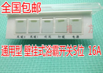 Universal Bath switch wall-mounted bath five-open switch 16A wall-mounted Bath switch air-warming bath 5 switch