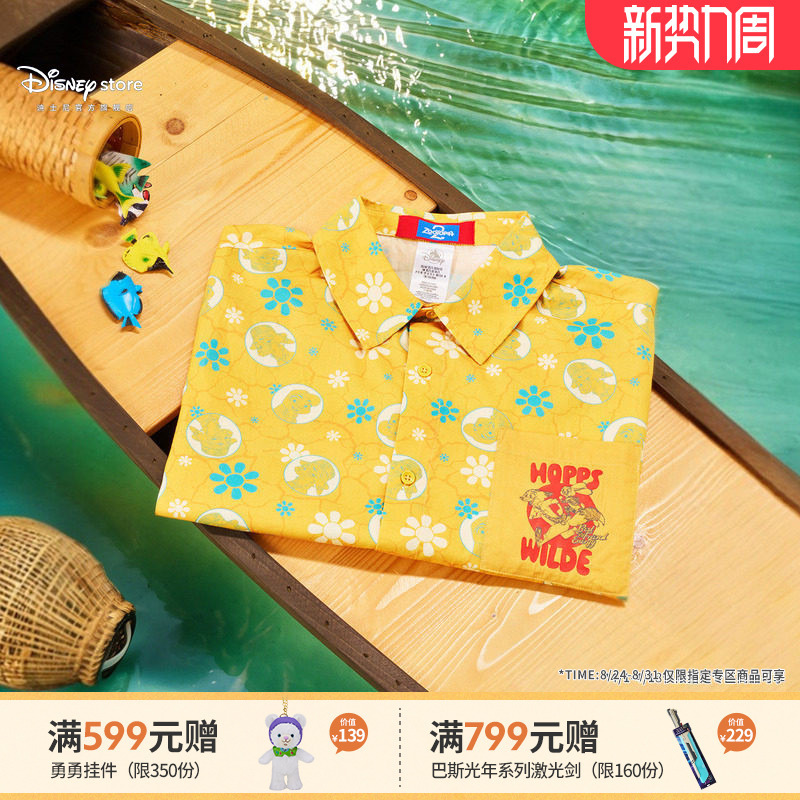Disney Official Zootopia Wetland Market Nick and Judy Printed Shirt Summer Short Sleeve Top Disney Official Zootopia Wetland Market Nick and Judy Printed Shirt Summer Short Sleeve Top