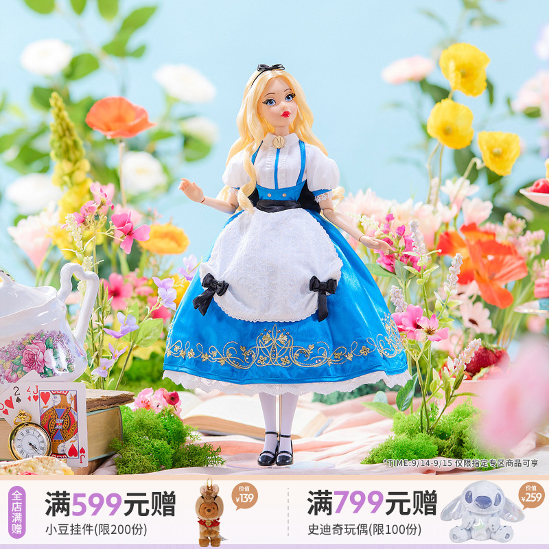 Disney Official Alice Princess Blue Dress Wonderland Series 75Th Anniversary Limited Edition Collectible Figure Gift Box