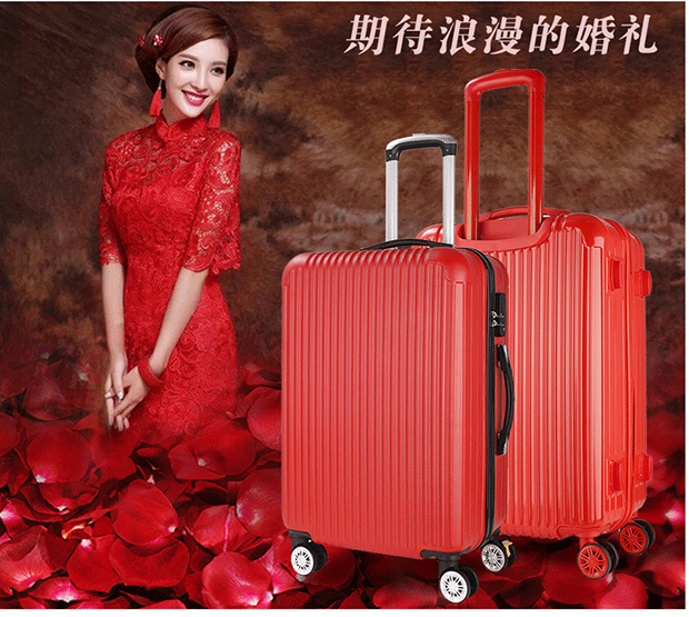 Cô dâu của hồi môn hộp lớn màu đỏ vali đám cưới hộp hành lý xe đẩy trường hợp nữ đám cưới mật khẩu hộp hành lý du lịch vali kéo chính hãng