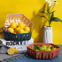 Plastic fruit basket kitchen drain basket home ins Nordic style living room snack plate fruit plate creative fruit Basin