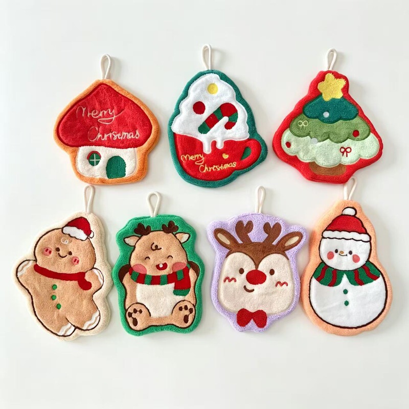 Christmas Souvenirs, Kidsren's Holiday Gifts, Cartoon Hand Towels, Absorbent Towels, Handkerchiefs, Kitchen and Bathroom Rags Christmas Souvenirs, Kidsren's Holiday Gifts, Cartoon Hand Towels, Absorbent Towels, Handkerchiefs, Kitchen and Bathroom Rags