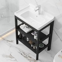 Black floor-to-ceiling washbasin cabinet combination small apartment bathroom bathroom cabinet Balcony ceramic washbasin sink