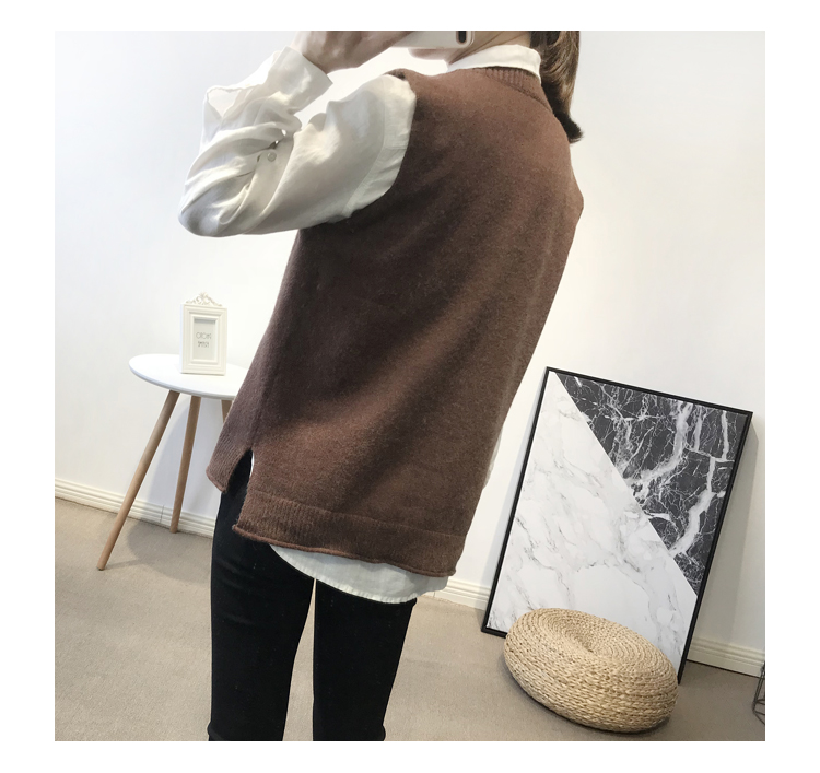 Áo len cổ lọ xương rồng vest nữ vest 2018 xuân hè mới chạm đáy áo len lỏng vest vest áo khoác cardigan