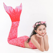 Mermaid swimsuit girl Summer big child split 2021 new three-piece cute children swimsuit Princess