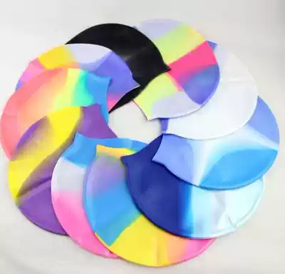 New color swimming cap for men and women use large silicone swimming cap silicone waterproof non-slip printing professional swimming cap
