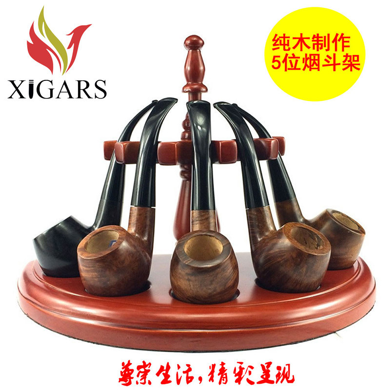 Solid wood tobacco fighting rack Romanesque stone Nangwood wooden 5-place tobacco-fighting shelves tobacco-fighting kits for tobacco