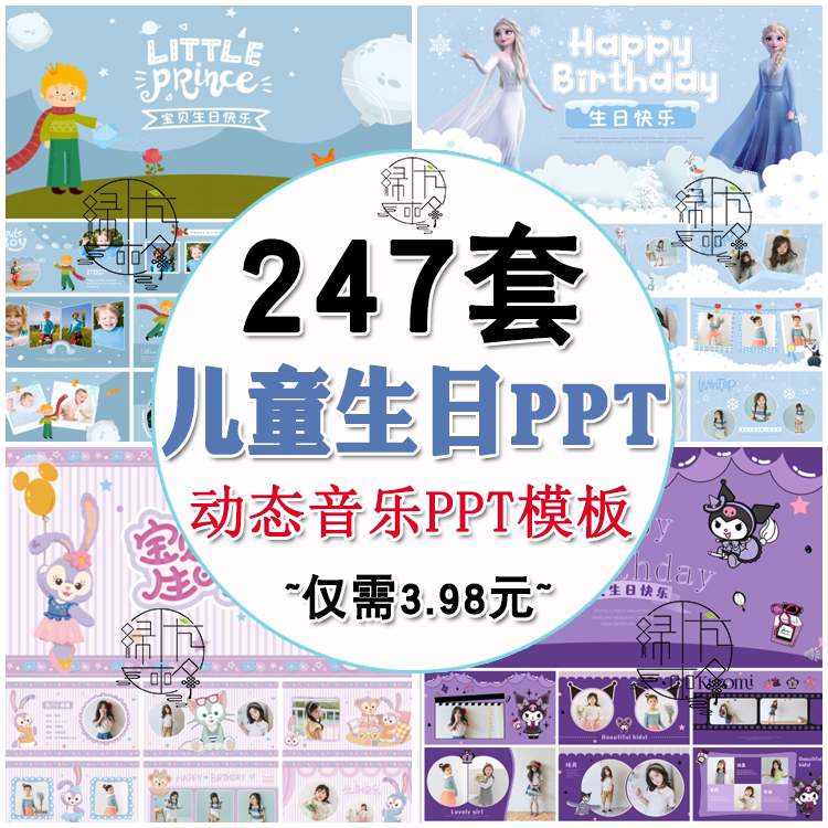 Children's Birthday Ppt Template, Kidsren's Cartoon Theme Happy Birthday Large Screen Photo Album Dynamic Slide Template Children's Birthday Ppt Template, Kidsren's Cartoon Theme Happy Birthday Large Screen Photo Album Dynamic Slide Template