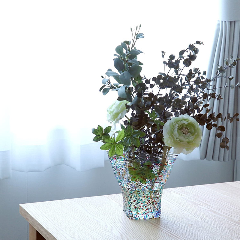 Spot Japan imported Tsugaru handmade stained glass vase ornaments wedding housewarming gifts home decoration flower arrangement