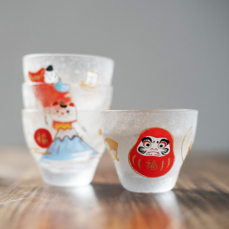 Japan Imported Stone Tsuzuku Zodiac Zodiac Blessing Mascot Clear Wine Glass With Wine Glass Clear Wine Glass Water Glass Water Cup