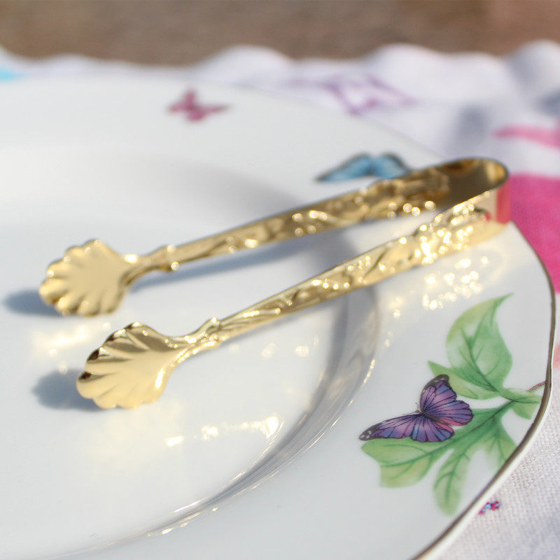 Spot Japan Imports Salus Gold Coffee Square Sugar Clip Rose Relief Stainless Steel Gilded Ice Cubes